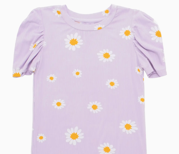 Daisy Rib Top | Orchid Bouquet / M (10)