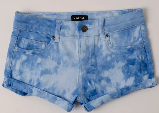 Tie Dye Cuffed Short | Azure Blue / 8