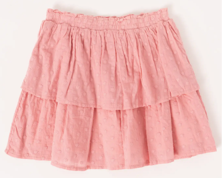 Swiss Dot Smock Tiered Skirt | Blush / XS (5/6)