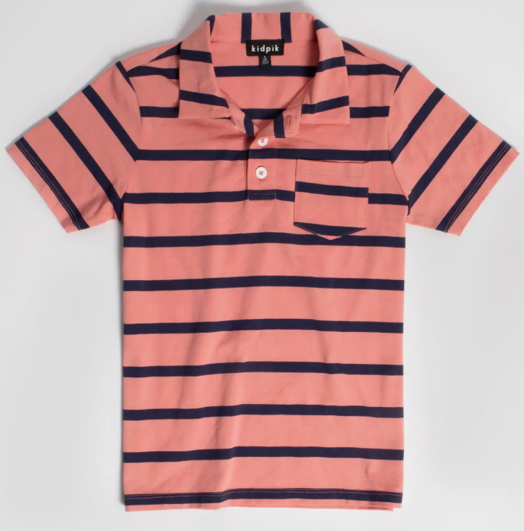 Simple Stripe Jersey Polo | Lantana / XS (5/6)