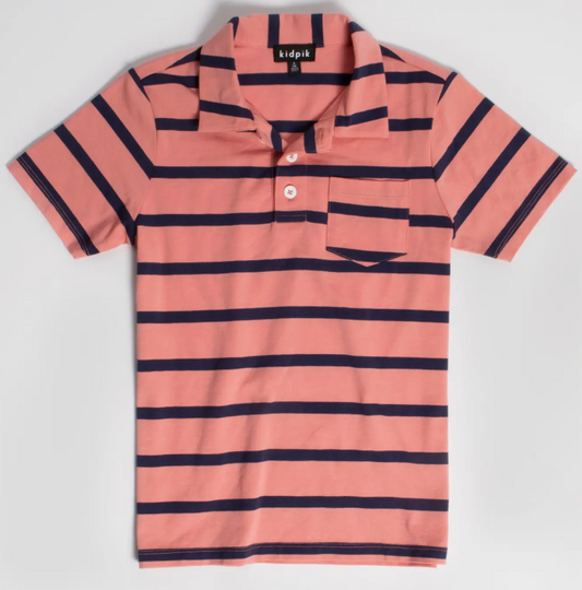 Simple Stripe Jersey Polo | Lantana / S (7/8)