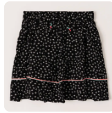 Scattered Palm Skirt | Black / S (7/8)