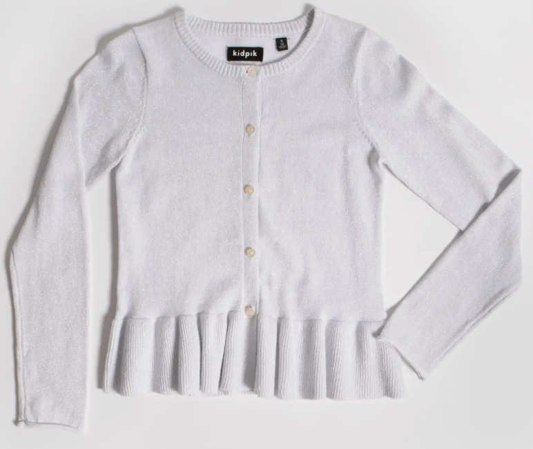 Ruffle Flounce Cardigan | White / XXS (4)