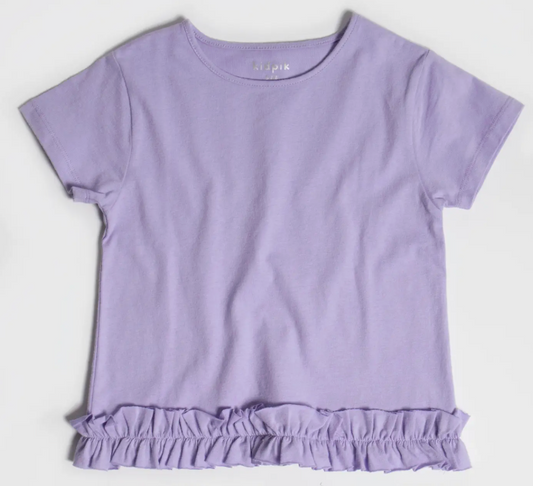 Ruffle Edge Tee | Lavender / S (7/8)