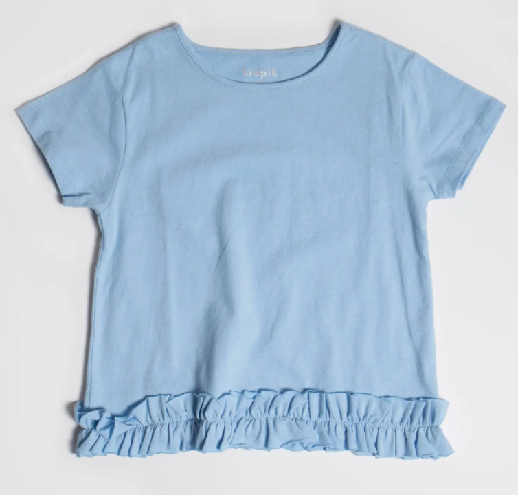 Ruffle Edge Tee | Blue Bell / M (10)