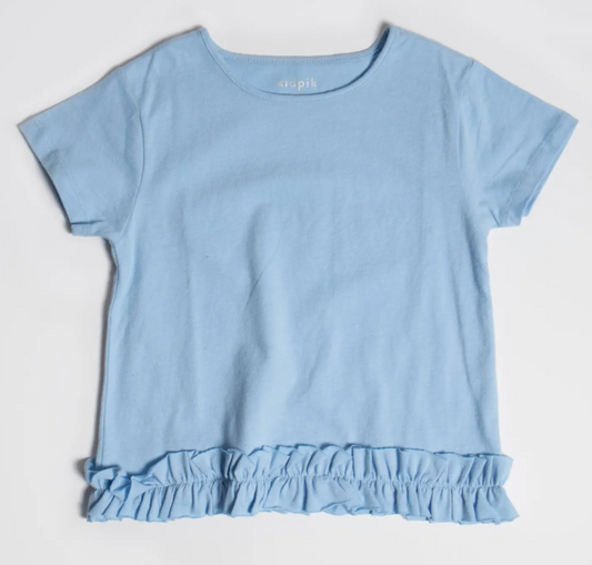 Ruffle Edge Tee | Blue Bell / M (10)