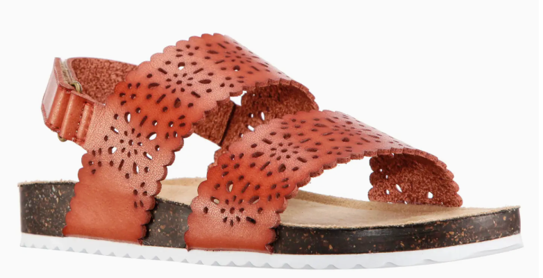 Perforated Sandal | Tan / 2 Youth
