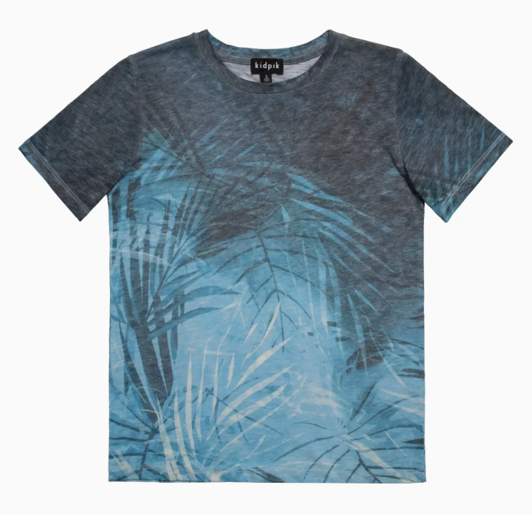 Palm Border Tee | Navy / XS (5/6)
