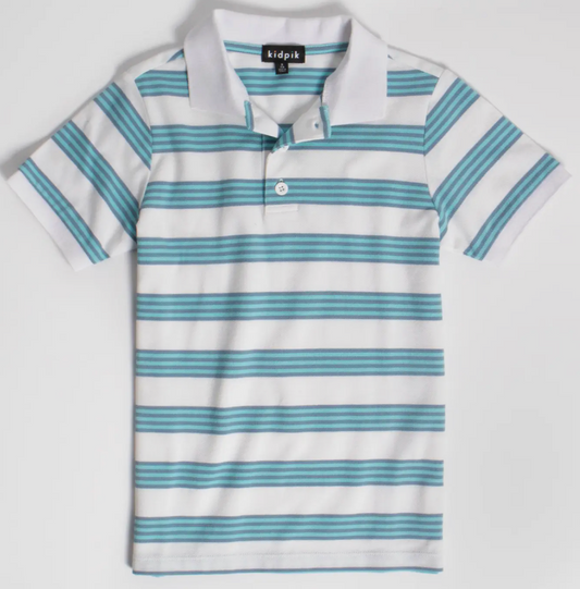 Mini Stripe Pique Polo | Blue Tint / XS (5/6)
