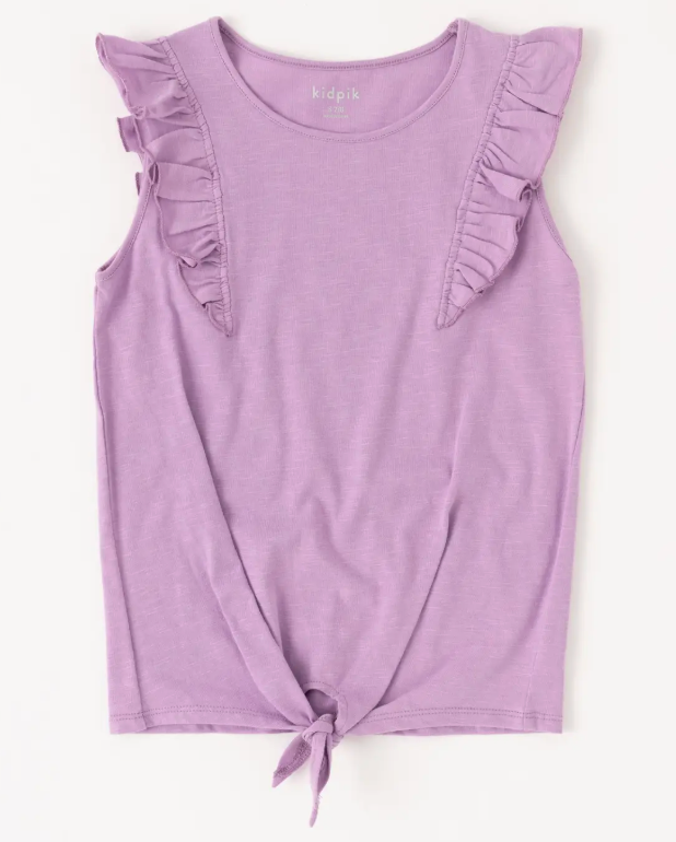 Flutter Tie Front Tank | Sheer Lilac / M (10)