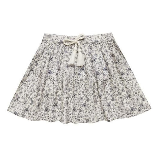 BLUE FLORAL MINI SKIRT