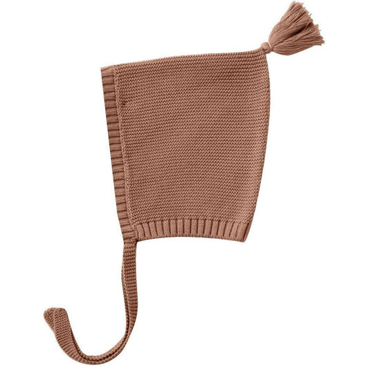 Knit Pixie Bonnet clay 6-12m