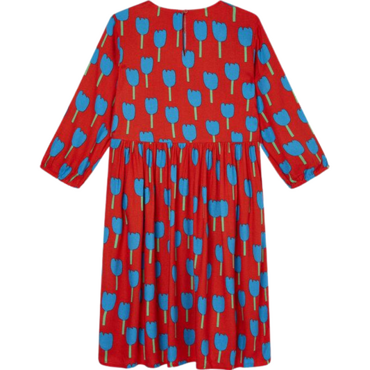 Kid Girl Long Sleeve Tulips Midi Dress