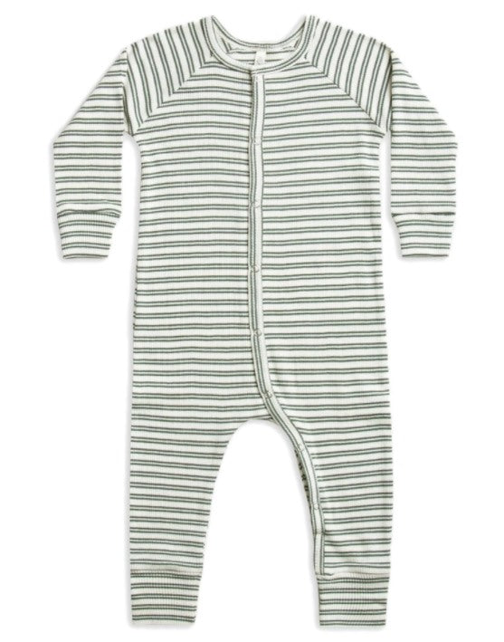 Long John Pajamas || Spruce Stripe