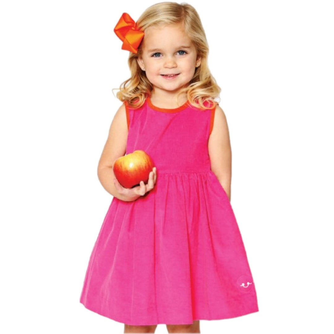 Pink Corduroy Pinny with Orange