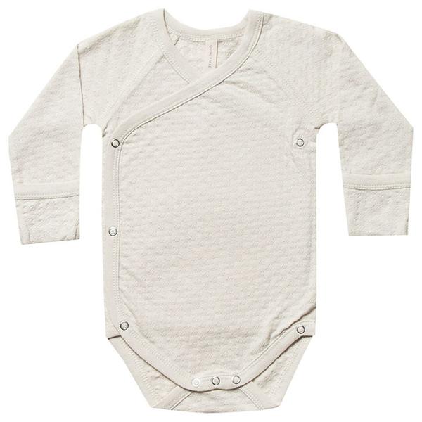 Pointelle Kimono Onesie | Pebble - 18-24m