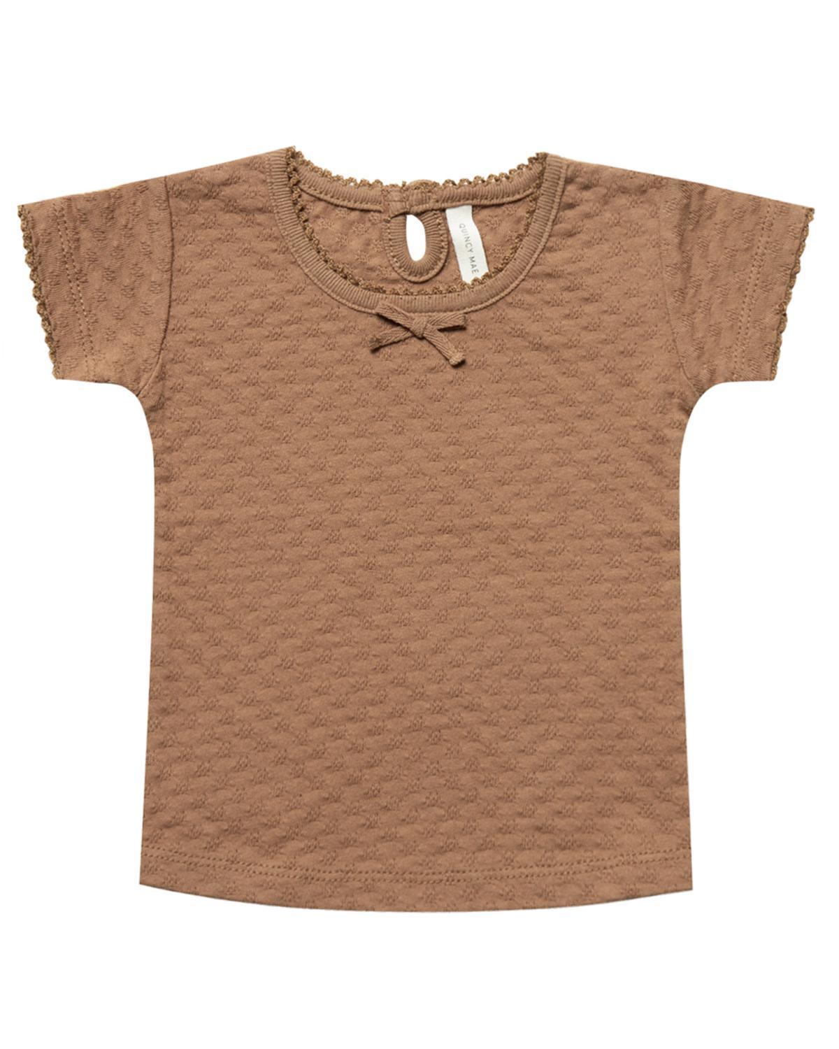 Pointelle Baby Tee | Copper - 6-12m