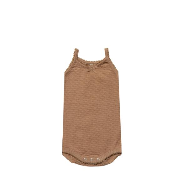 Pointelle Tank Onesie | Copper - 2-3y