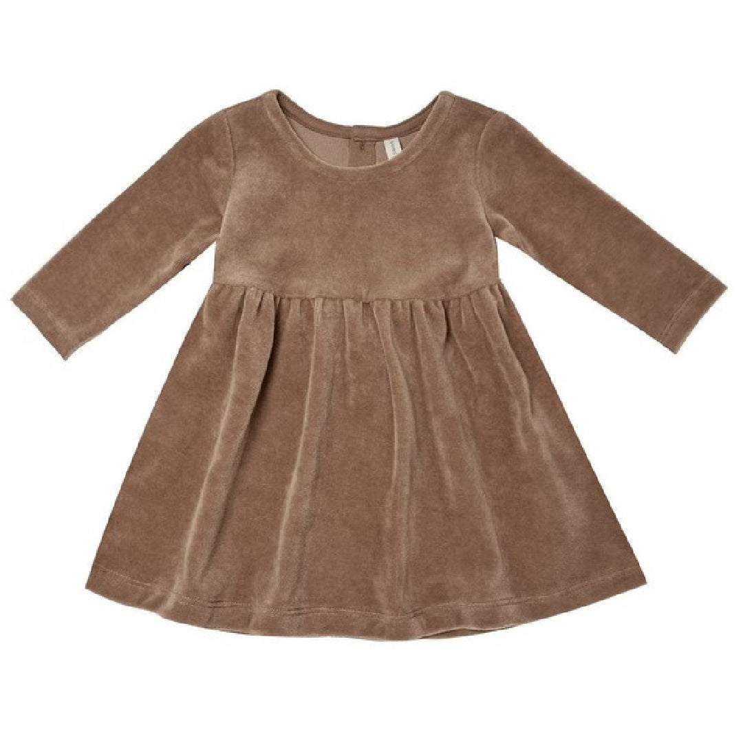 velour long sleeve dress | cocoa