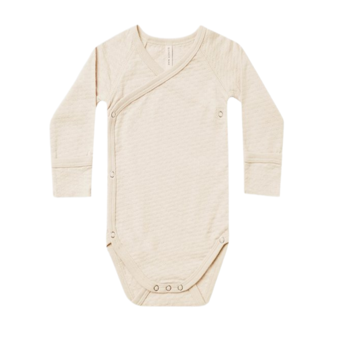 Pointelle Kimono Onesie natural