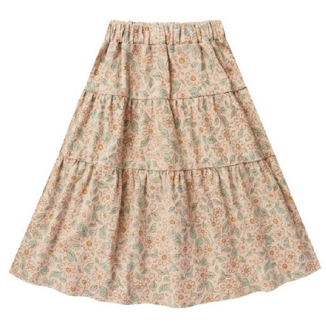 TIERED MIDI SKIRT | BLUSH FLORAL