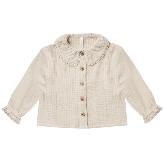 OVERSIZED COLLAR BLOUSE || STONE