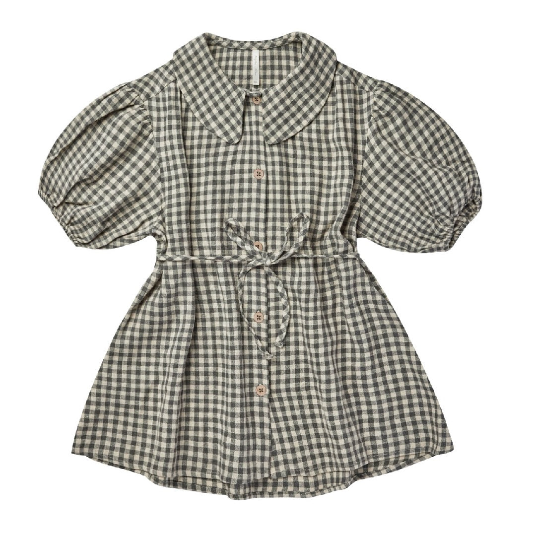 olive dress || marine gingham