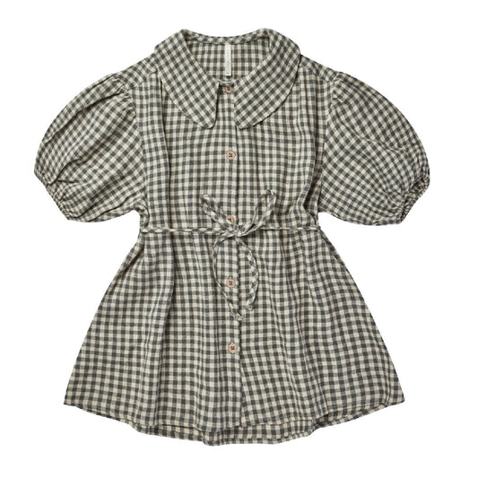 olive dress || marine gingham