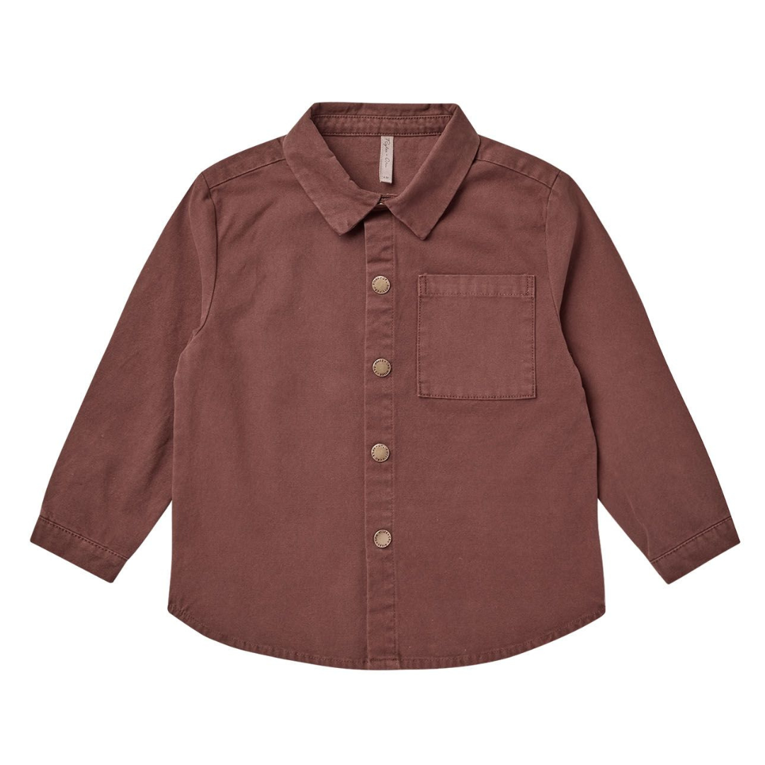 COLLARED LONG SLEEVE SHIRT || MAHOGANY
