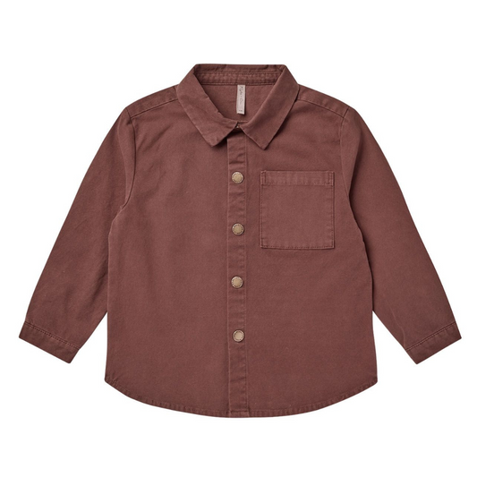 COLLARED LONG SLEEVE SHIRT || MAHOGANY