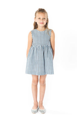 Sky Seersucker Pinny