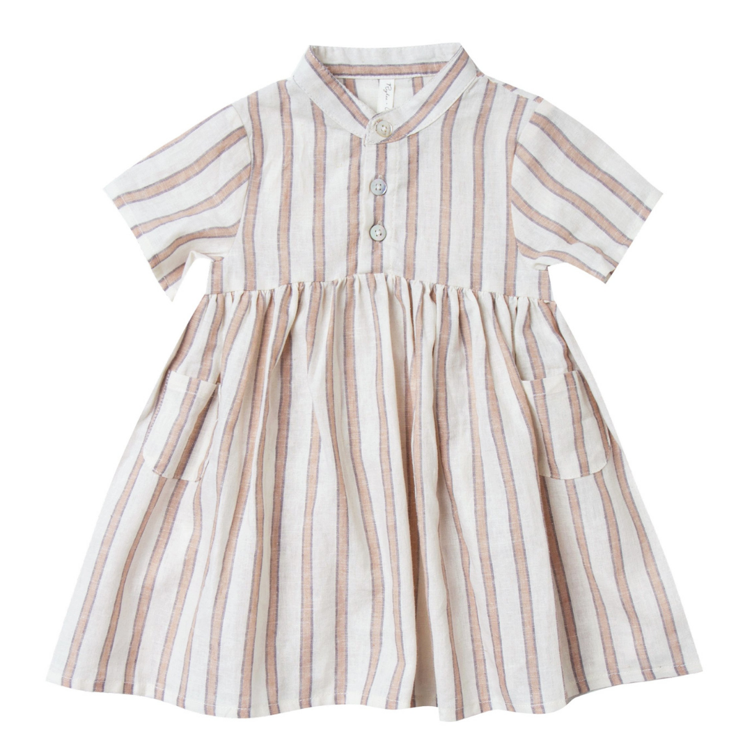 Esme Dress || Truffle Stripe