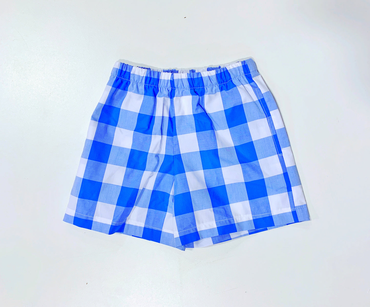 BRIGHT BLUE GINGHAM PLAYSHORTS