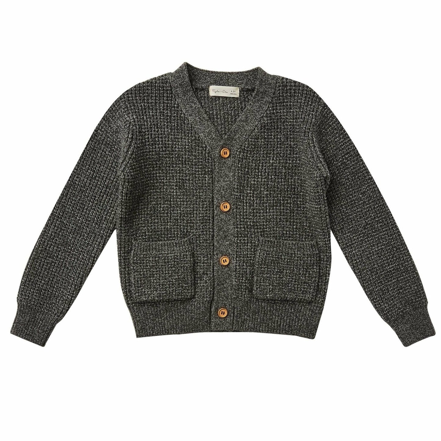 button cardigan || charcoal