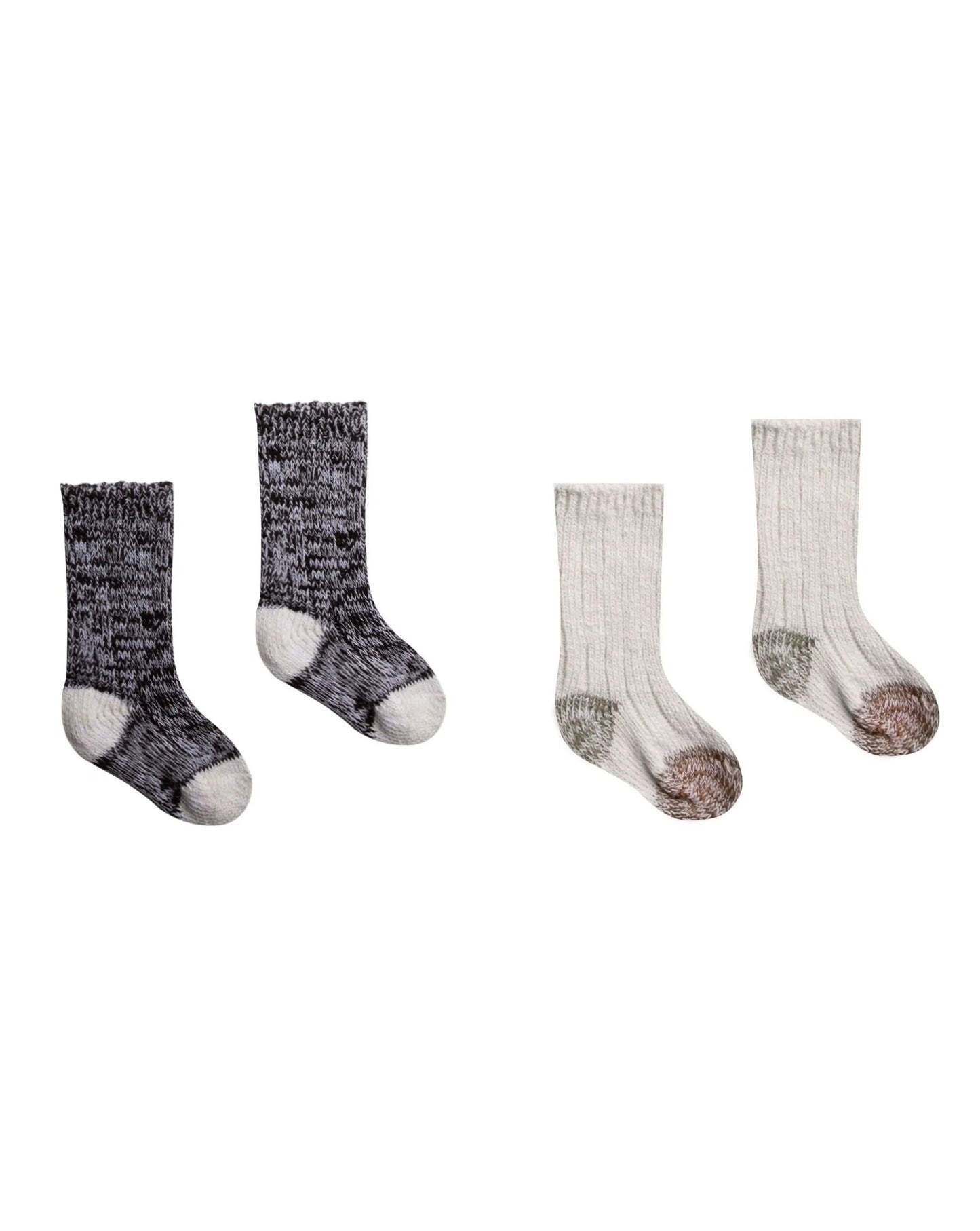 chunky knit socks set || color block