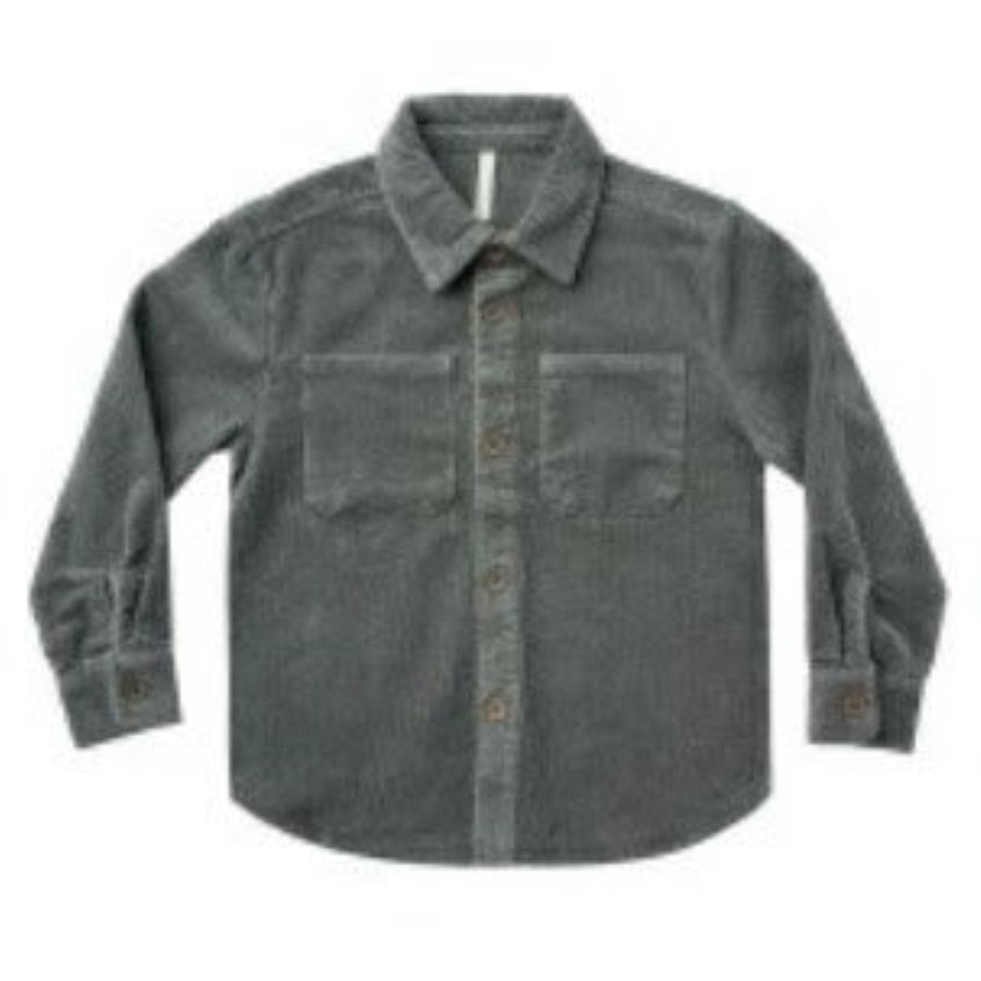 corduroy collared shirt || indigo