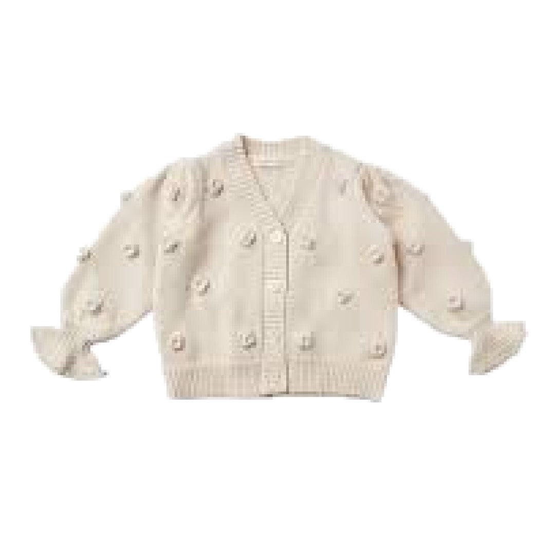 flounce cardigan || stone