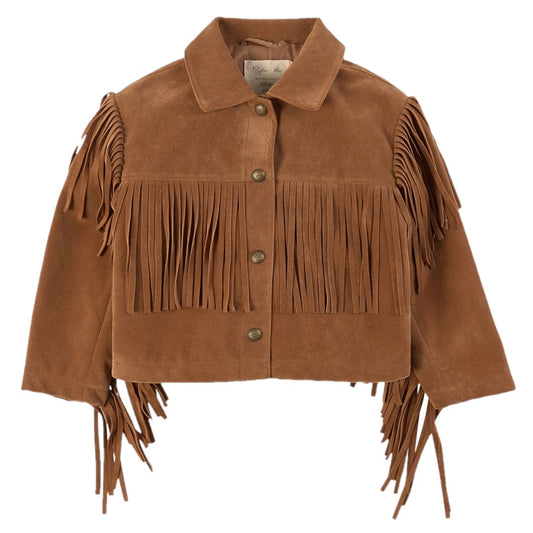 fringe jacket || rust