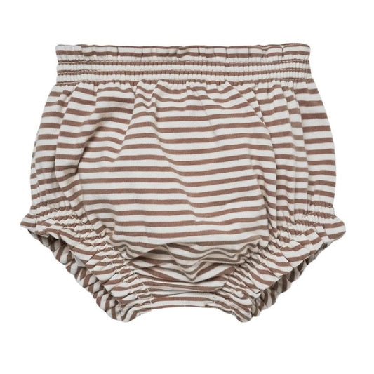 gathered bloomer | cocoa stripe
