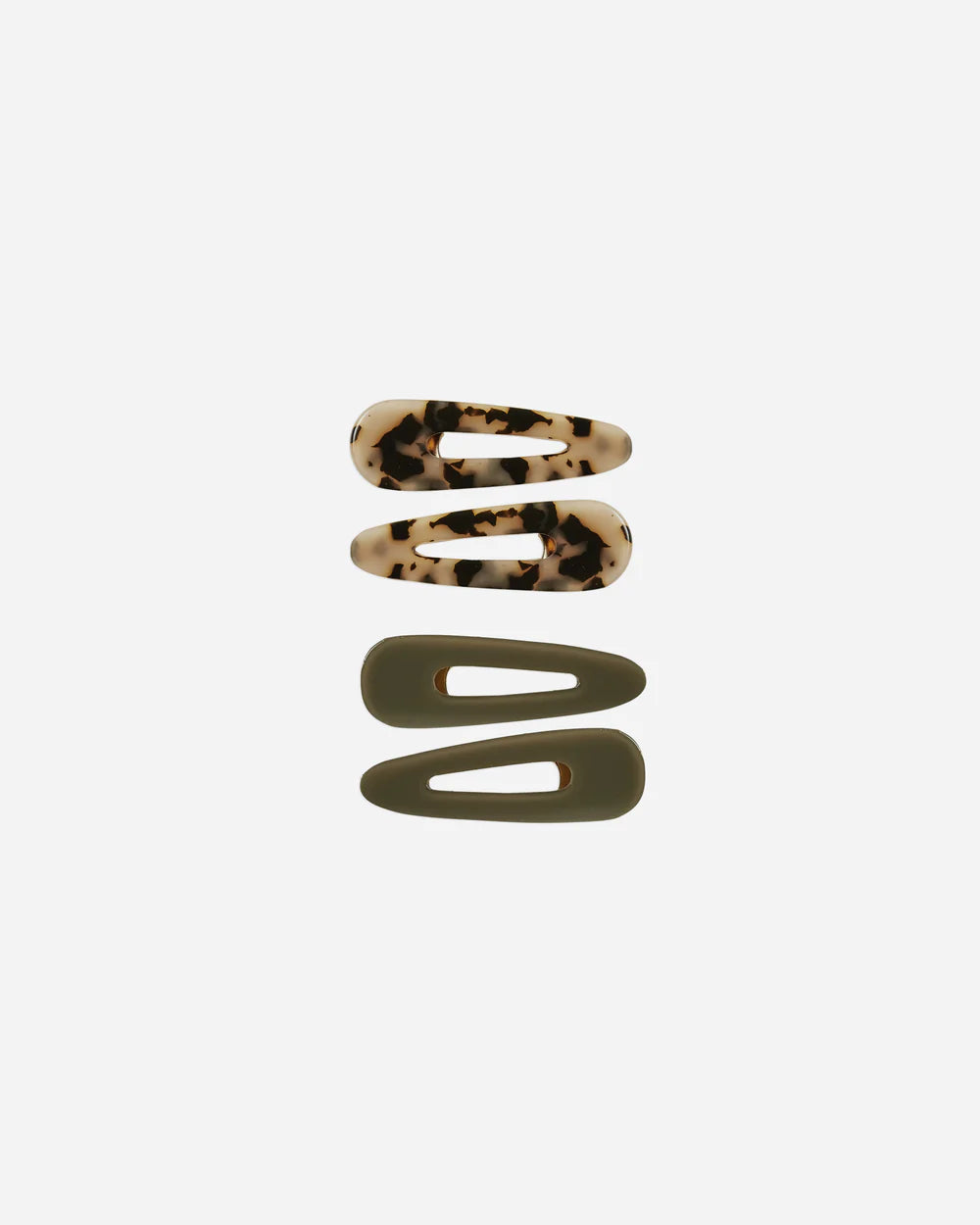 hair clip set || olive / tortoise