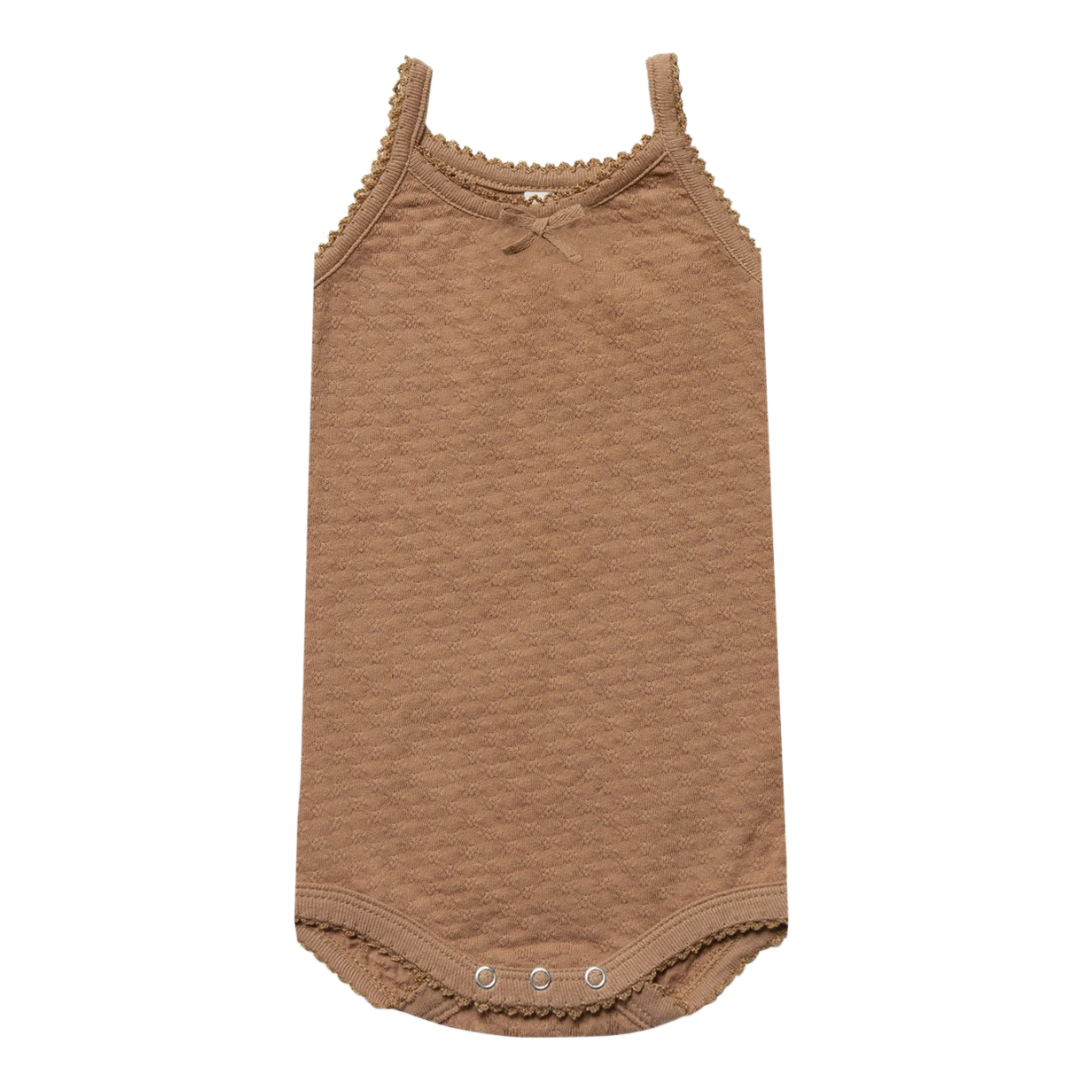 Pointelle Tank Onesie | Copper