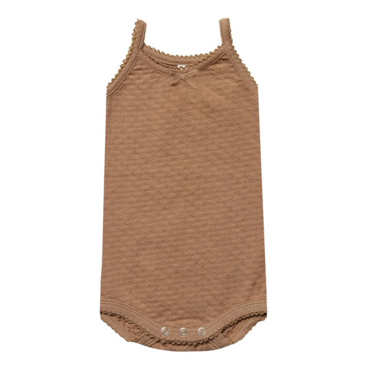 Pointelle Tank Onesie | Copper