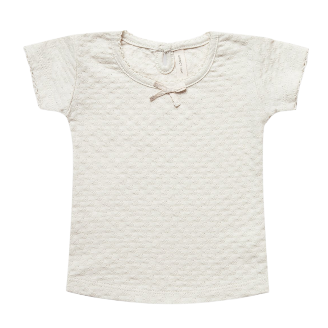 Pointelle Baby Tee | Pebble