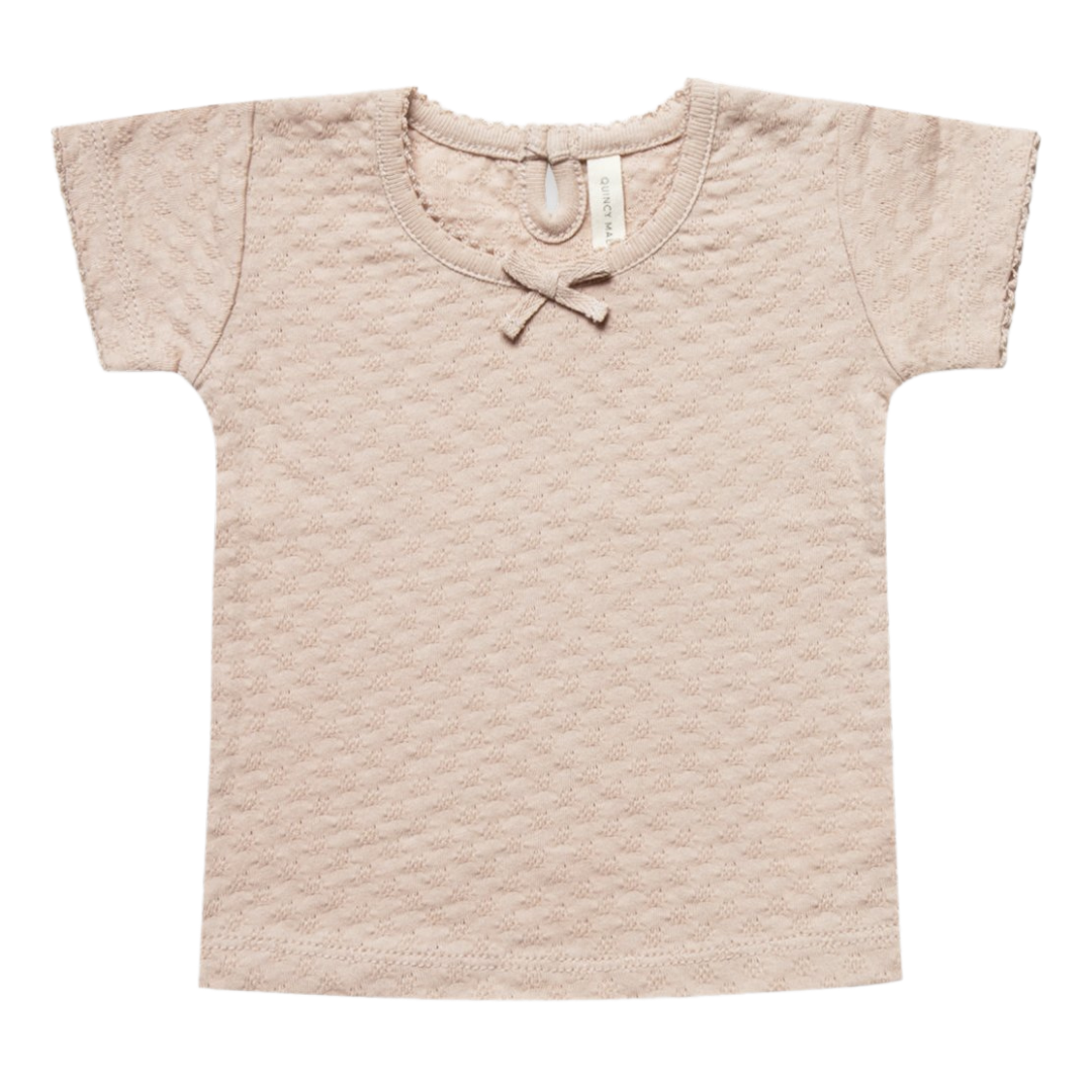 Pointelle Baby Tee | Rose