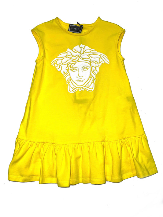 Medusa Logo Ruffle Hem Dress