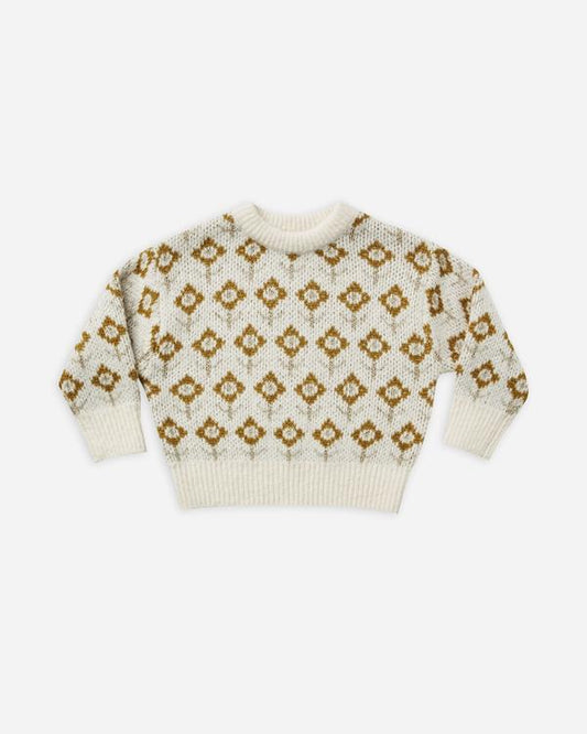 knit pullover || vintage floral