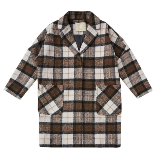 longline coat || plaid