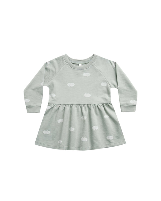 longsleeve raglan dress || clouds
