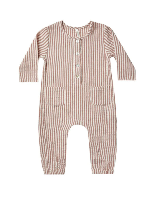 ollie jumpsuit || wine stripe