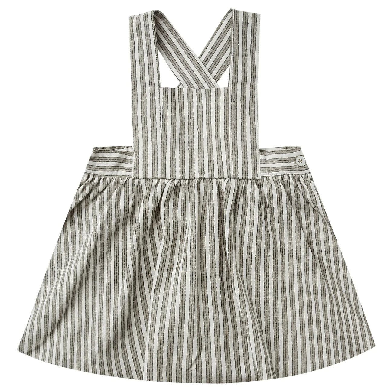 pinafore dress || railroad stripe